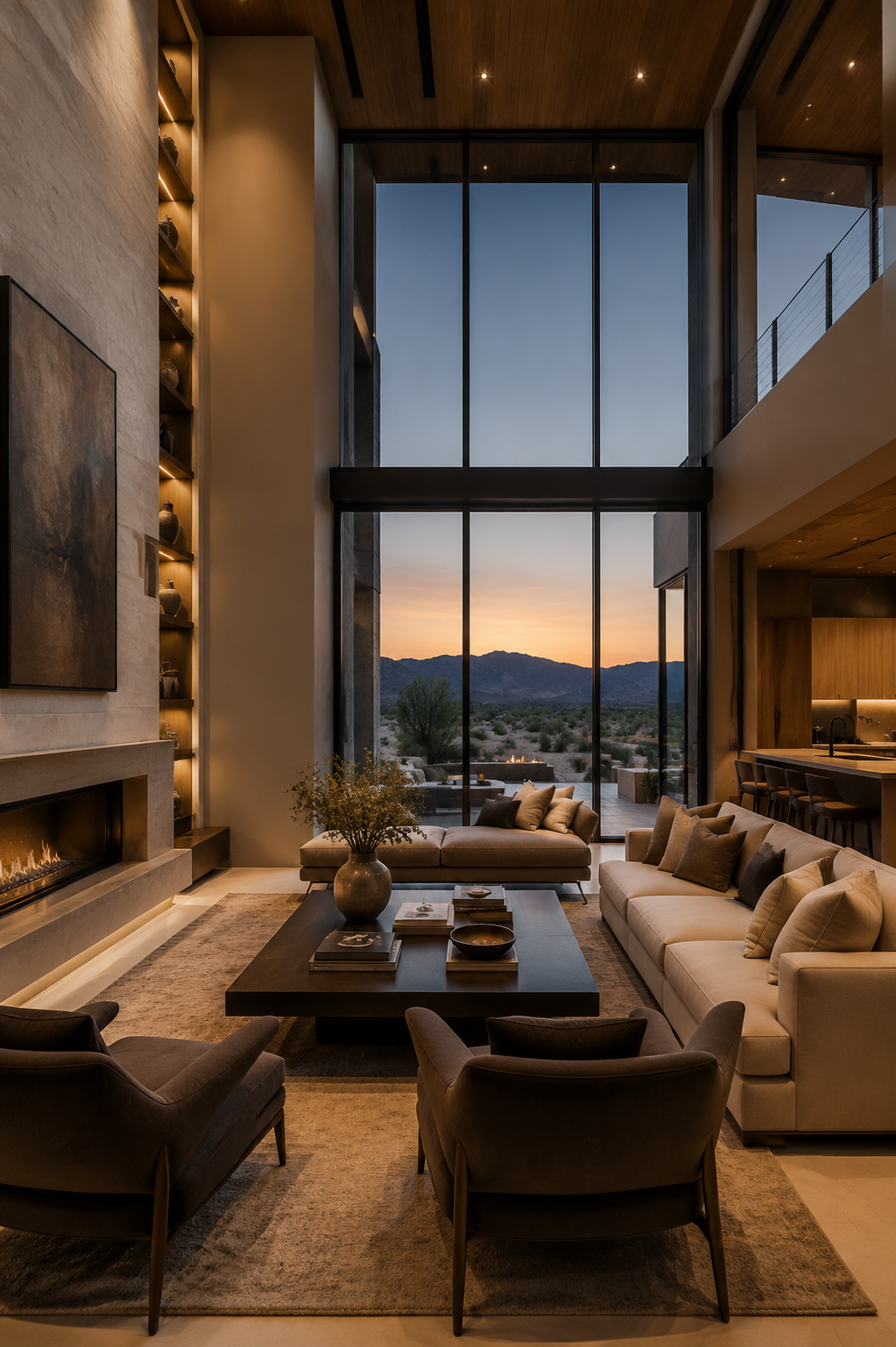 Warm contemporary Las Vegas home interior