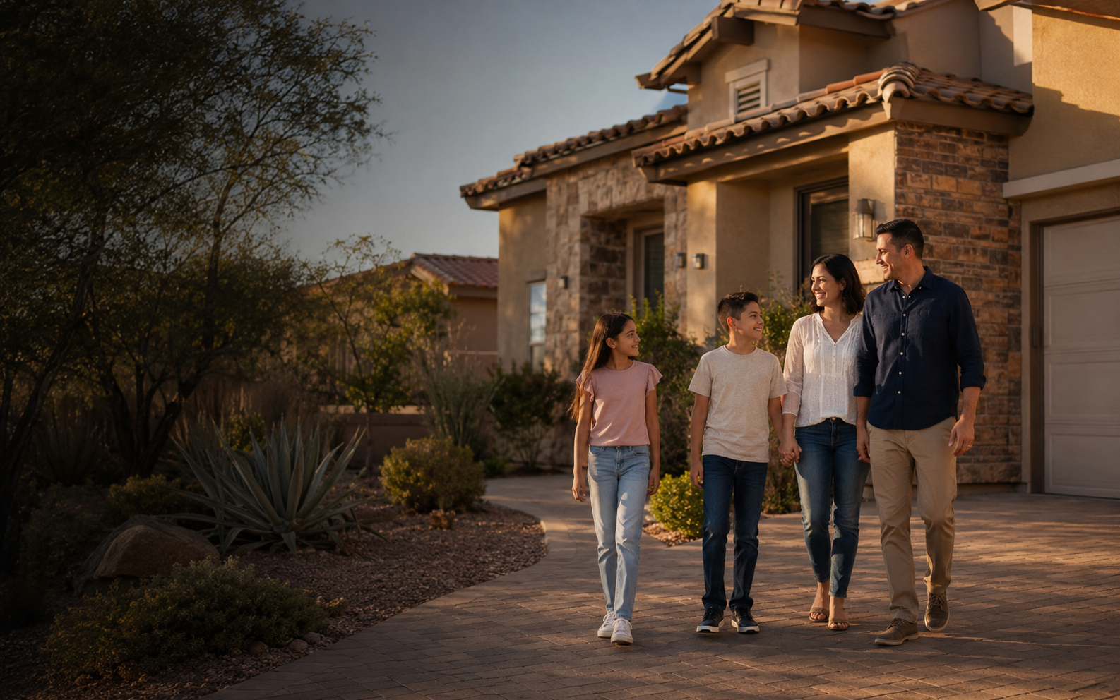 Las Vegas Valley home in warm evening light
